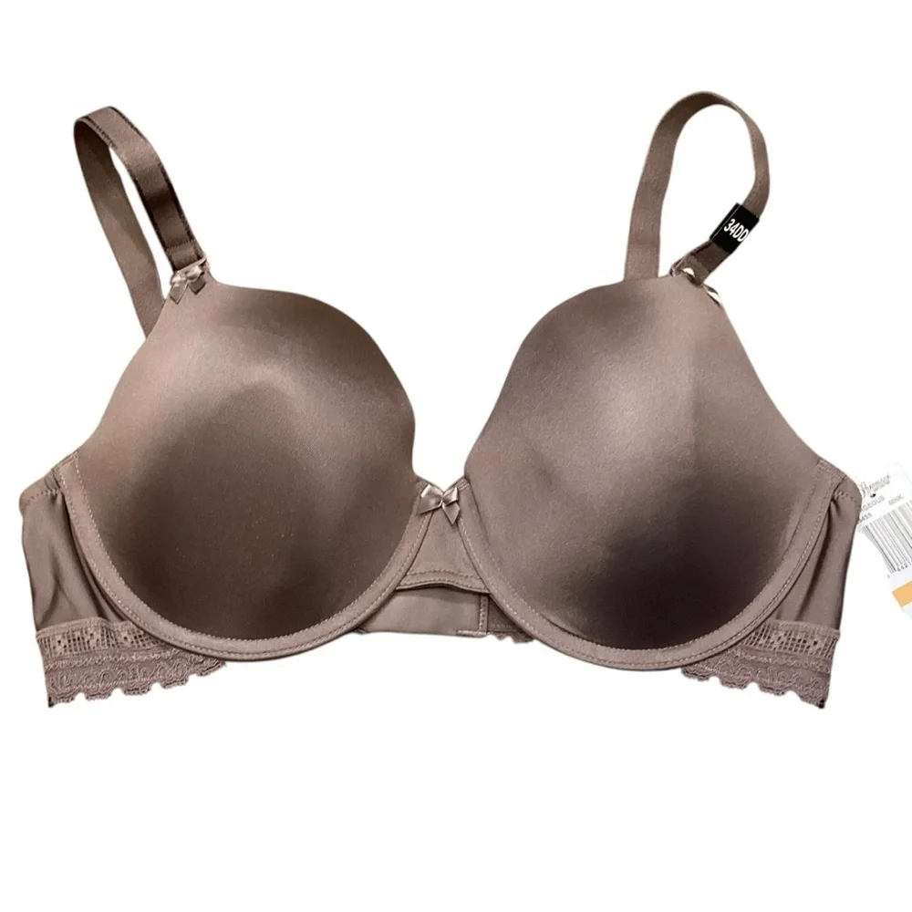 34DD Paramour Gorgeous Memory Foam Contour Convertible T-Shirt Bra‎ 255455 Mink